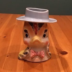 VINTAGE ACME WARE LADY HEAD VASE DAPPER DUCK ANTHROPOMORPHIC JAPAN